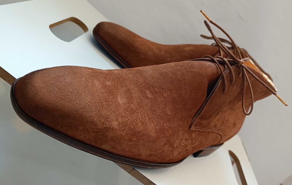 Ghete chukka 42 42.5 43 de lux GREVE NOI lucrate manual piele naturala
