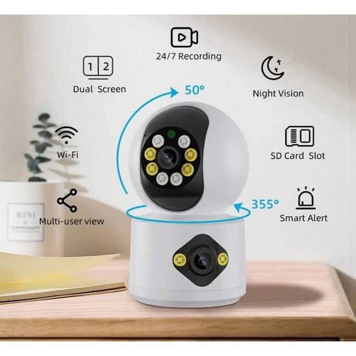 Камера за наблюдение, ротация на 360 градуса, Full HD 1080P