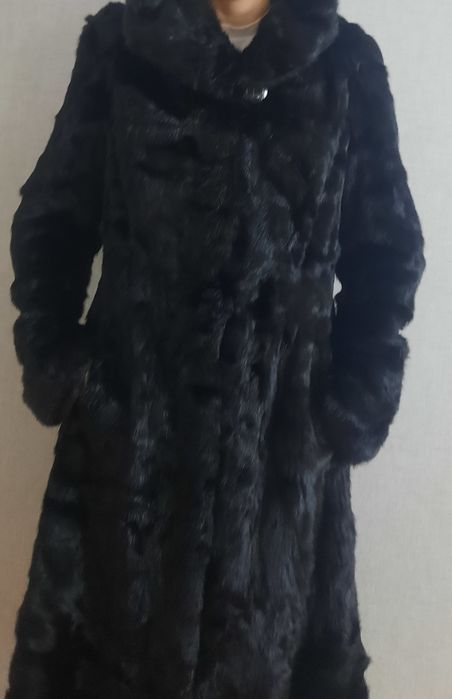 Норковая шуба с капюшоном