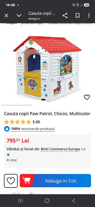 Casa Paw Patrol  copii