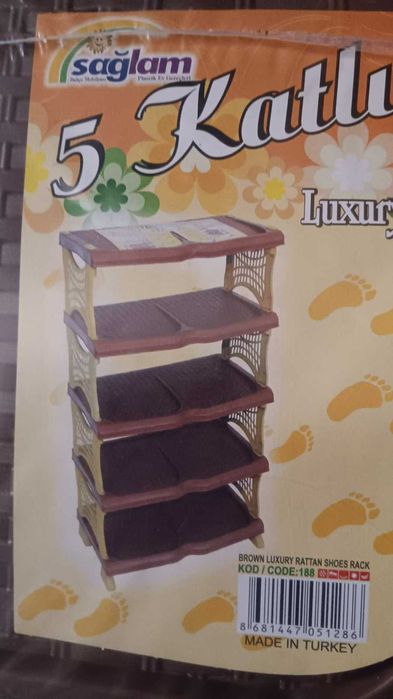 Пластмасов стелаж за обувки, 5 рафта, 82/30/48 см