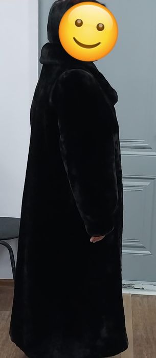 Мутоновая шуба черная