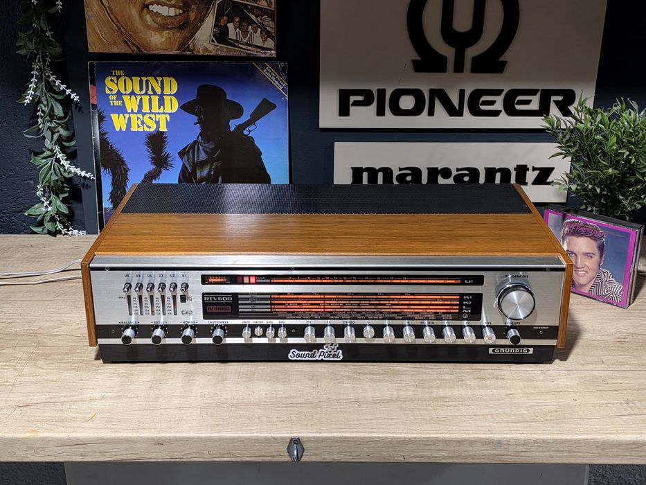 Sistem audio vintage GRUNDIG, receiver RTV-600,boxe box 525,retro hifi