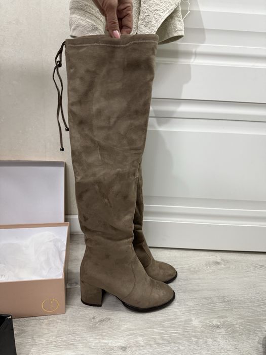 Замшевые ботфорды