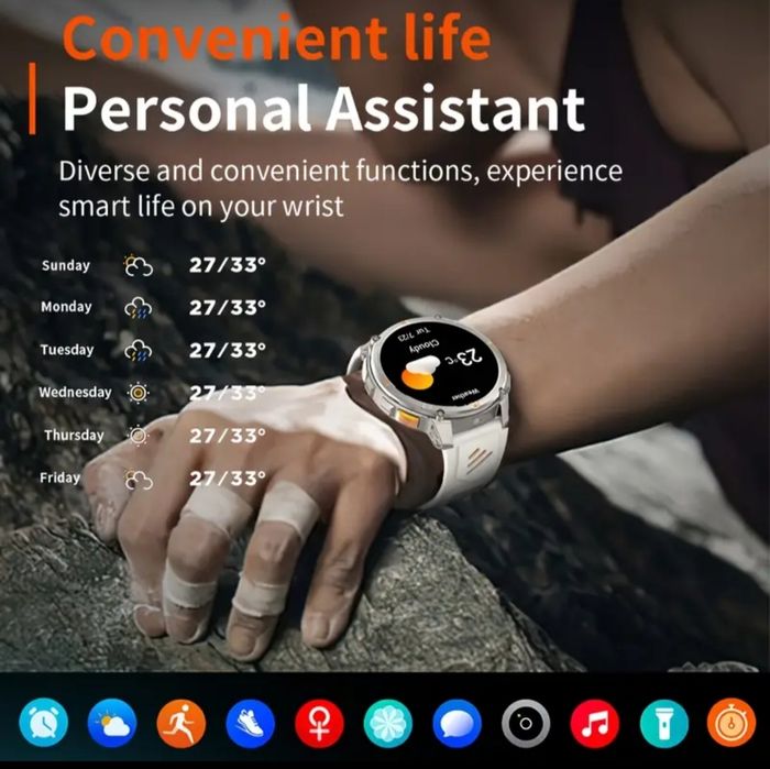 Смарт часовник 1.7 инча HD тъчскрийн 1100mah батерия много функции