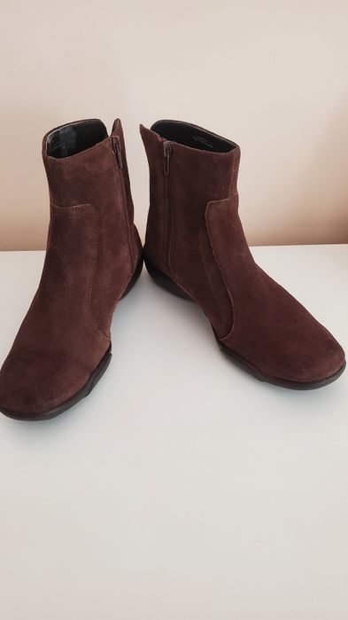 Боти естествен велур кафяв