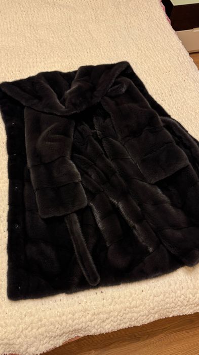 #111 Палто от норка.XL.Визон.Естествена кожа с косъм.