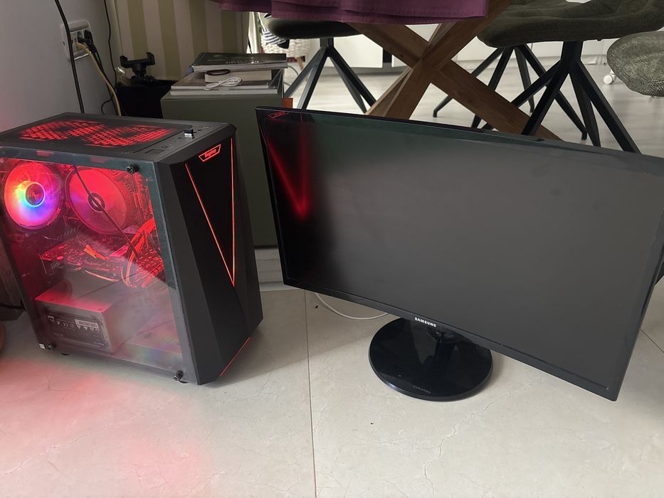 Sistem PC Gaming + Monitor Samsung 24” curbat – complet