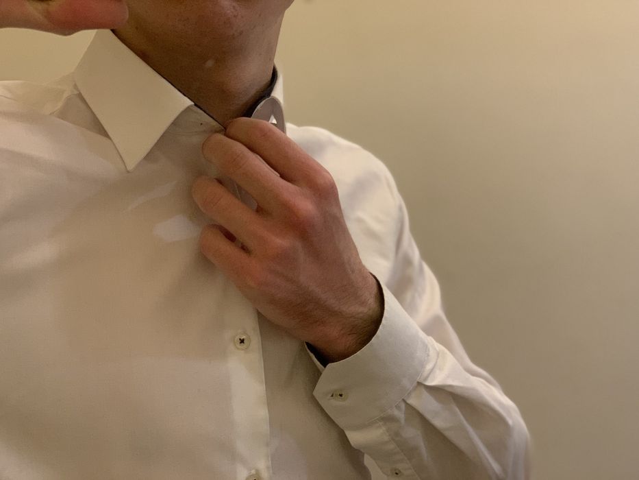 Бяла официална риза TEODOR