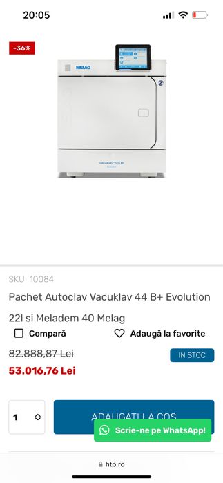 Melag 44B autoclav sterilizator clinica stomatologie dental veterinar