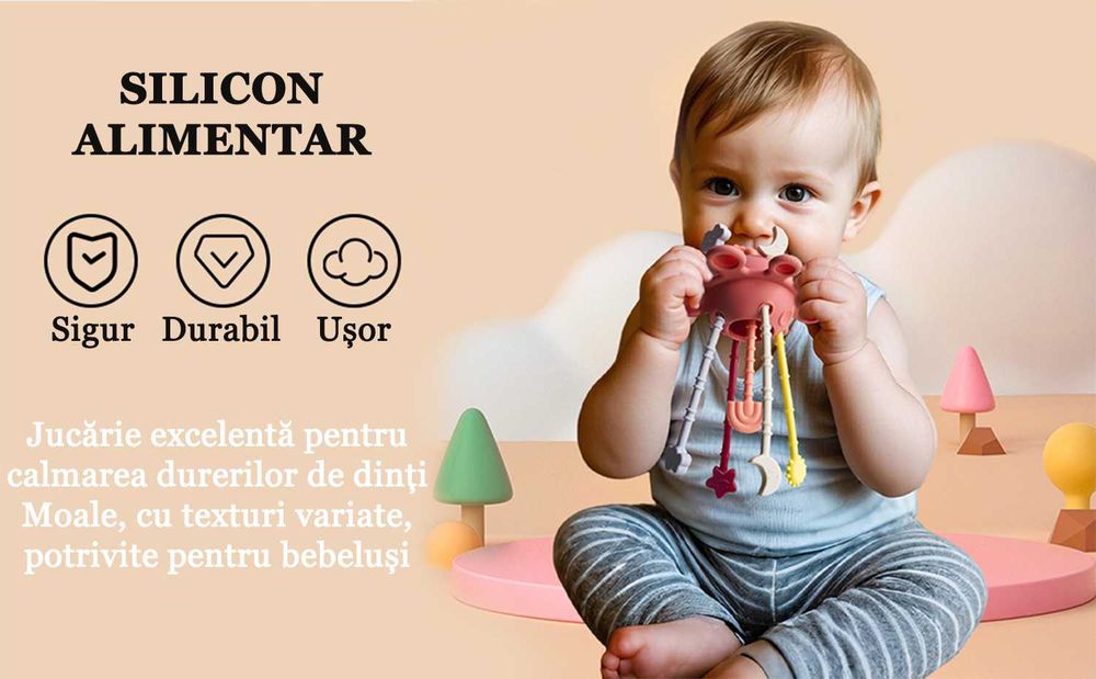Jucarie interactiva si de dentitie, 100% din silicon alimentar