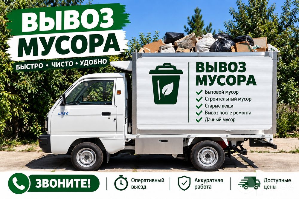 Вывоз мусор лабо мусур чикариш 24 7.,
