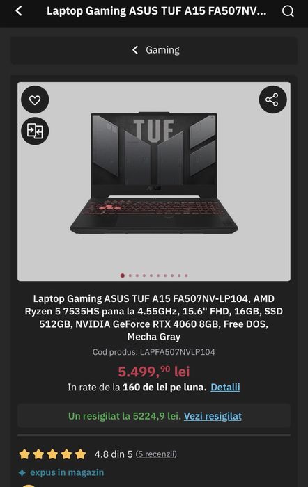 Laptop Gaming Asus TUF A15