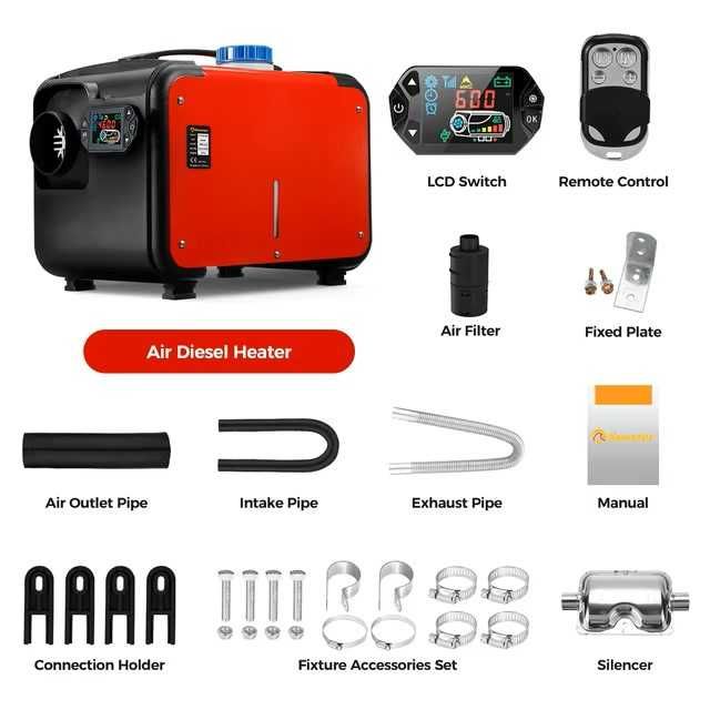 Incalzitor SUNSTER - Portabil Diesel 8kW/ 12V ROSU sau PORTOCALIU