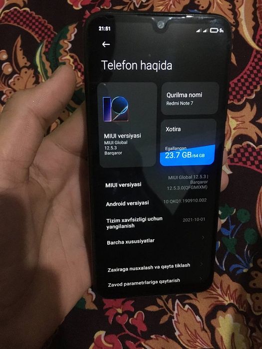 Redmi not 7 xotira 64