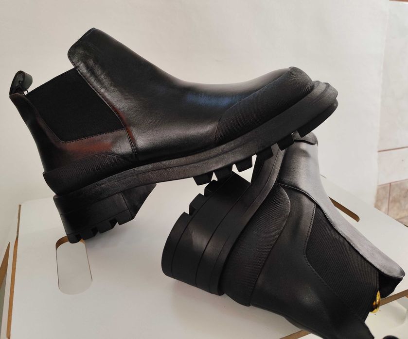 Ghete chelsea 41 41.5 plain toe ZARA NOI piele naturala