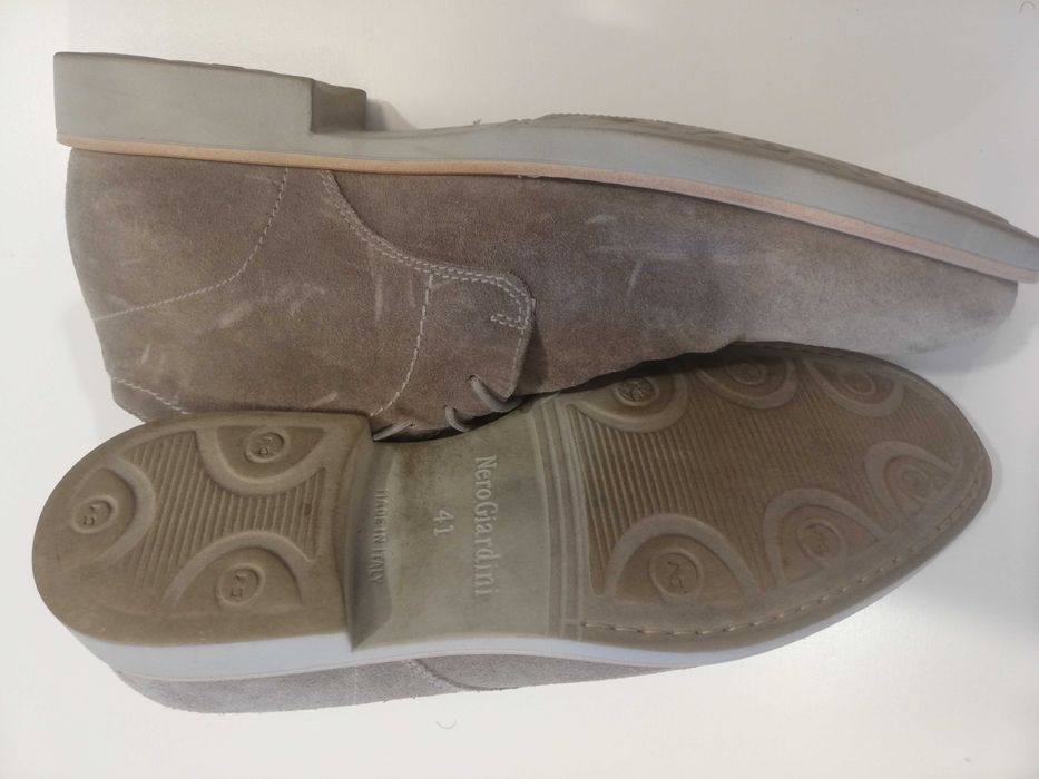 Pantofi piele intoarsa cu siret Nero Giardini 41 gri