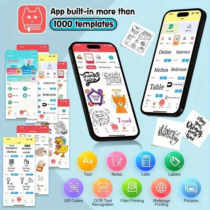 Преносим Bluetooth Термален Принтер за етикети Термопринтер за стикери