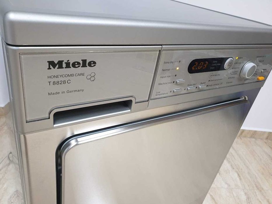 Инокс - Miele T8828C Сушилня - Подсветка - Аларма Миеле 12м Гаранция