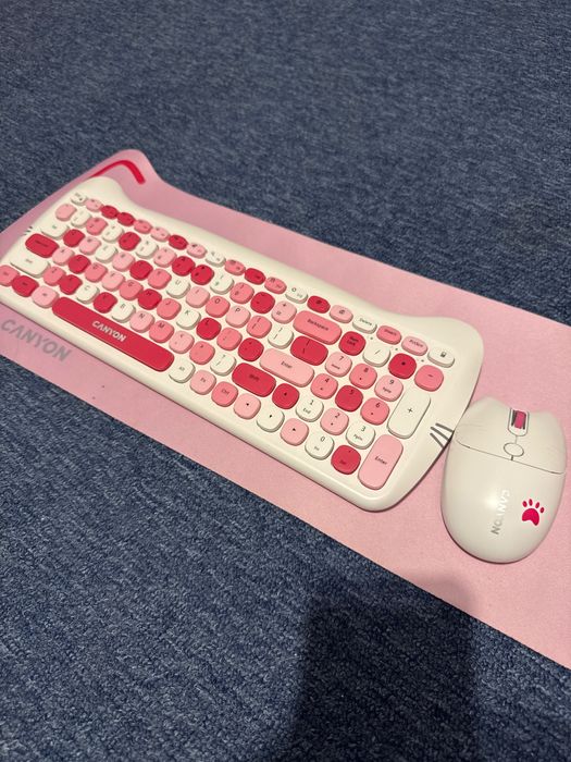 Безжичен комплект Canyon HSET-W6 Kitty Edition (Като Нов!)