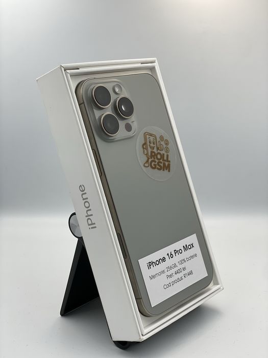 Iphone 16 Pro Max - 256GB memorie, 100% baterie, 1 an garantie