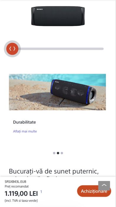 Boxa Sony bluetooth waterproof SRS-XB43