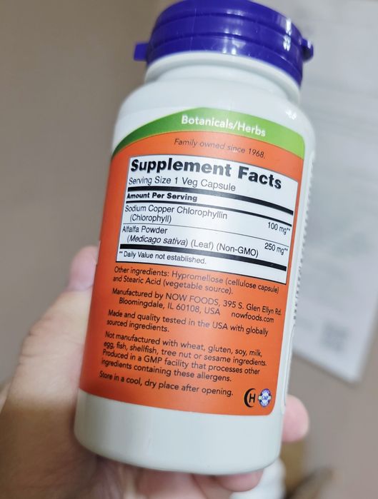 ДОСТАВКИ НЕТ Now хлорофилл в капсулах 90шт 160000сум Made USA