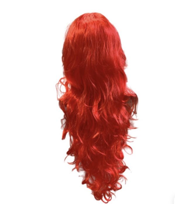 Красный парик с волнистыми волосами