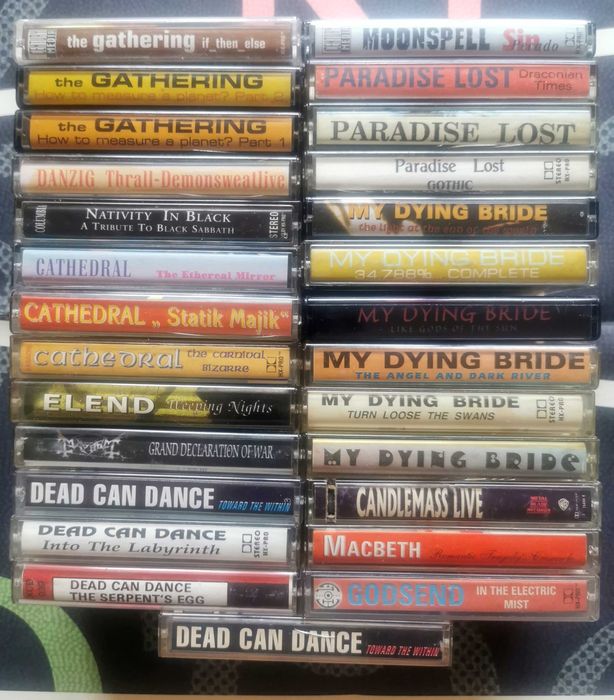 Колекция от 110 метъл аудио касети. Дет, блек, траш, индъстриъл,. пънк