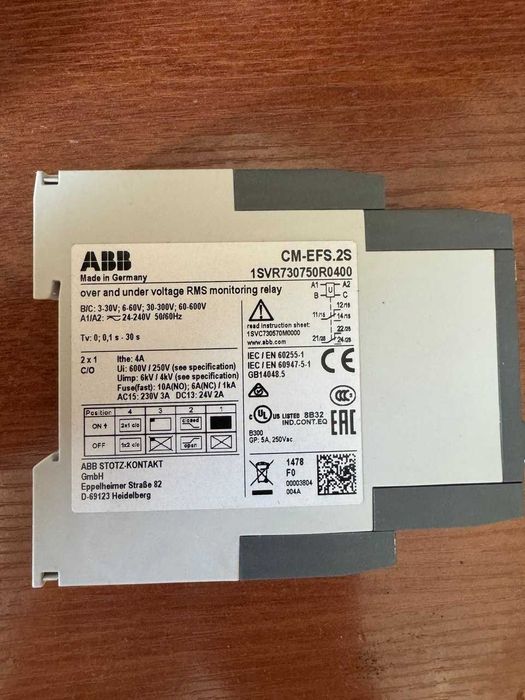 Реле контроля напряжения ABB однофазное
