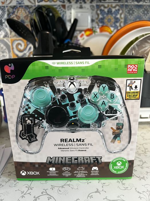 PDP REALMz Wireless Controller Minecraft Diamond Print для Xbox