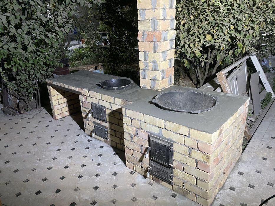 Учок тандир барбикю хохлаган дизайнда камин ва печкалар