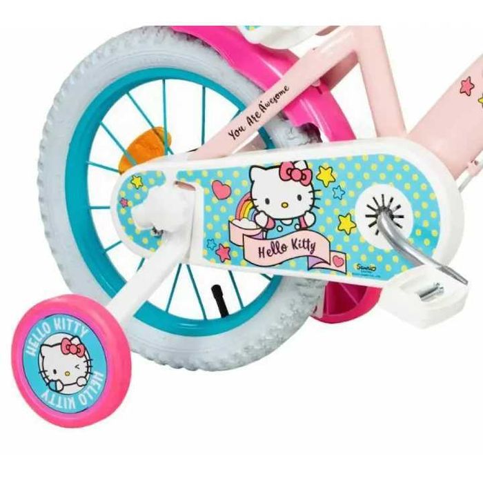 Детски велосипед Hello Kitty 16" с помощни колела, кошница и допълнително задно столче -  ОГРАНИЧЕНО КОЛИЧЕСТВО