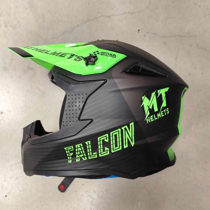 ПРОМОЦИЯ Мотокрос каска MT Falcon SYSTEM-FLUO GREEN - Код: 35274
