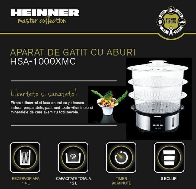 Aparat de gătit pe aburi Heinner