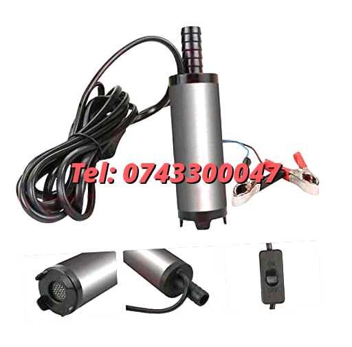 Mini Pompa Transfer Motorina Si Ulei 12V 60W 15L/min alimentare