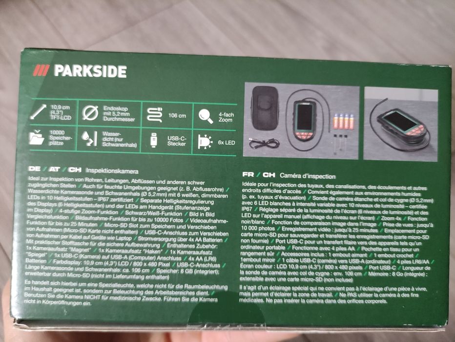 Camera video  endoscopica de inspectie control Parkside