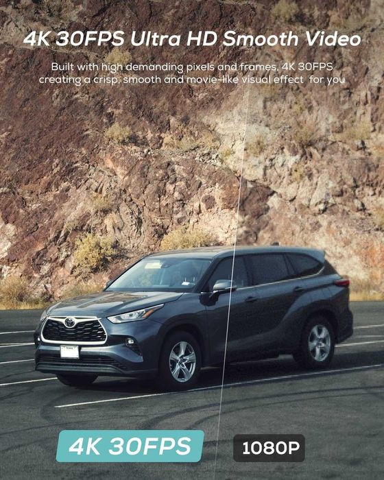 Предна камера iZEEKER 4K Dash Cam, 2160P, 32GB карта, WDR 400