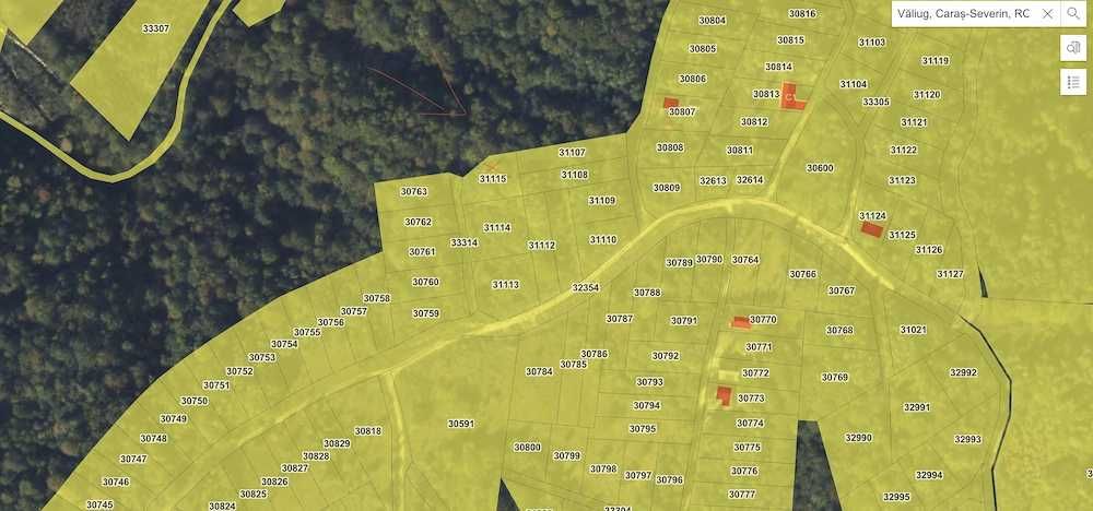 Proprietar vând teren intravilan cabană Văliug 1000mp (stradă Cul-de-Sac)