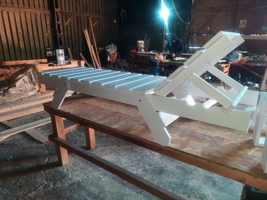 Șezlong lemn masiv pin nordic