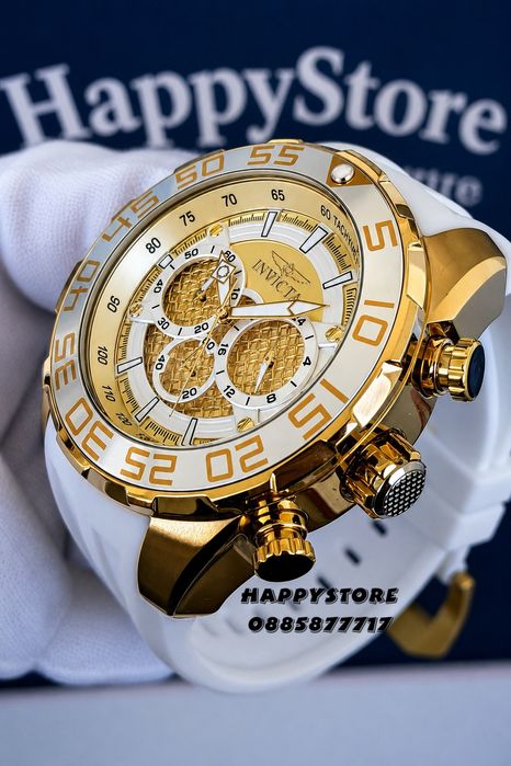 INVICTA Pogo White/Gold 50 mm, Инвикта нов мъжки часовник