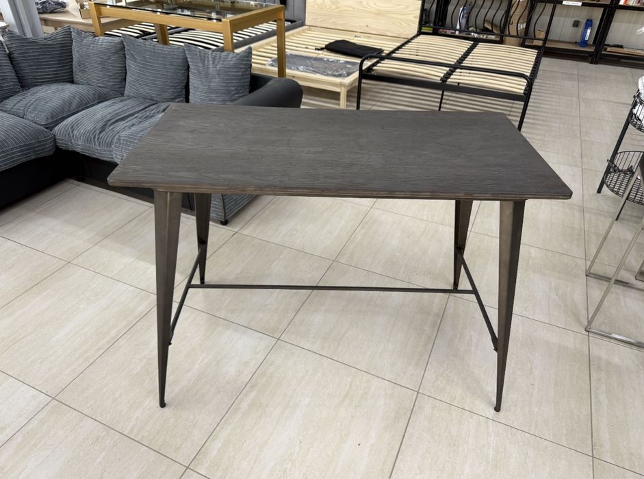 Masa de bar Lumisource cu cadru metal / blat de bambus presat