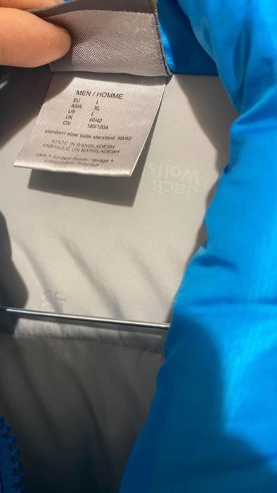 geaca iarna puf down jack wolfskin L model nou