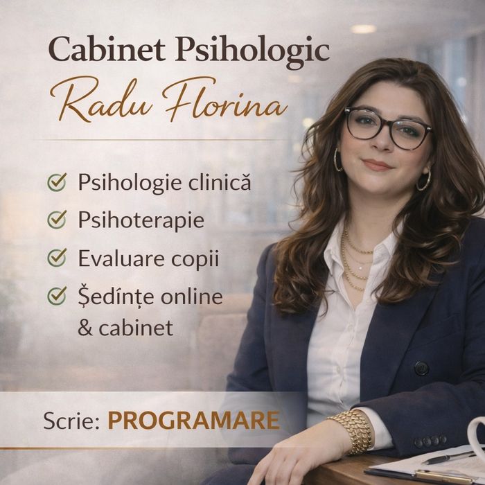Psiholog București/ Ilfov  | Anxietate, depresie, relații | Programări