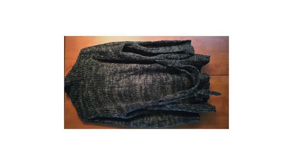 Miss Ashley - cardigan tricotat cu guler șal, maro, XL