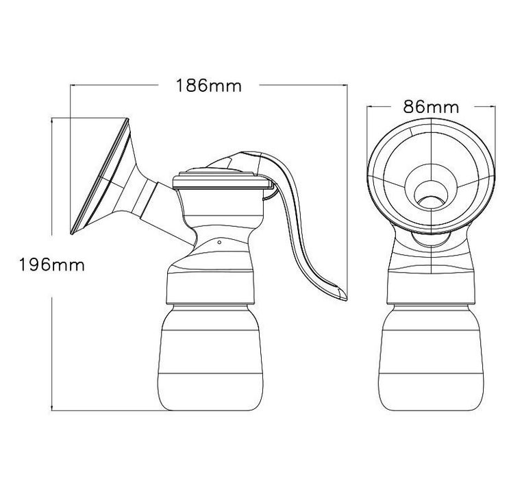 Ручной молокоотсос с бутылкой 180 мл сцеживатель молока