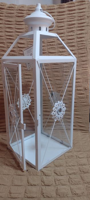 Фенер метал, нов, 15/15/42 см, украса, декорация