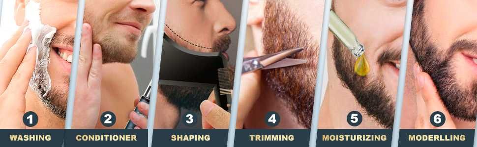 Стилен подаръчен комплект за поддръжка на брада 10 в 1