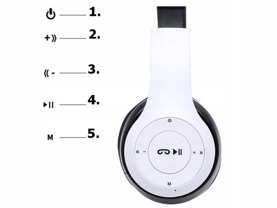 Casti wireless over-ear cu microfon MP3 player slot card SD radio FM