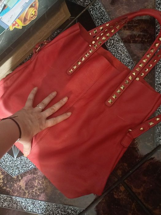 ЗАРА Чанта естествена кожа ZARA